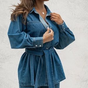 Jluxlabel Zoe Belted denim shirt